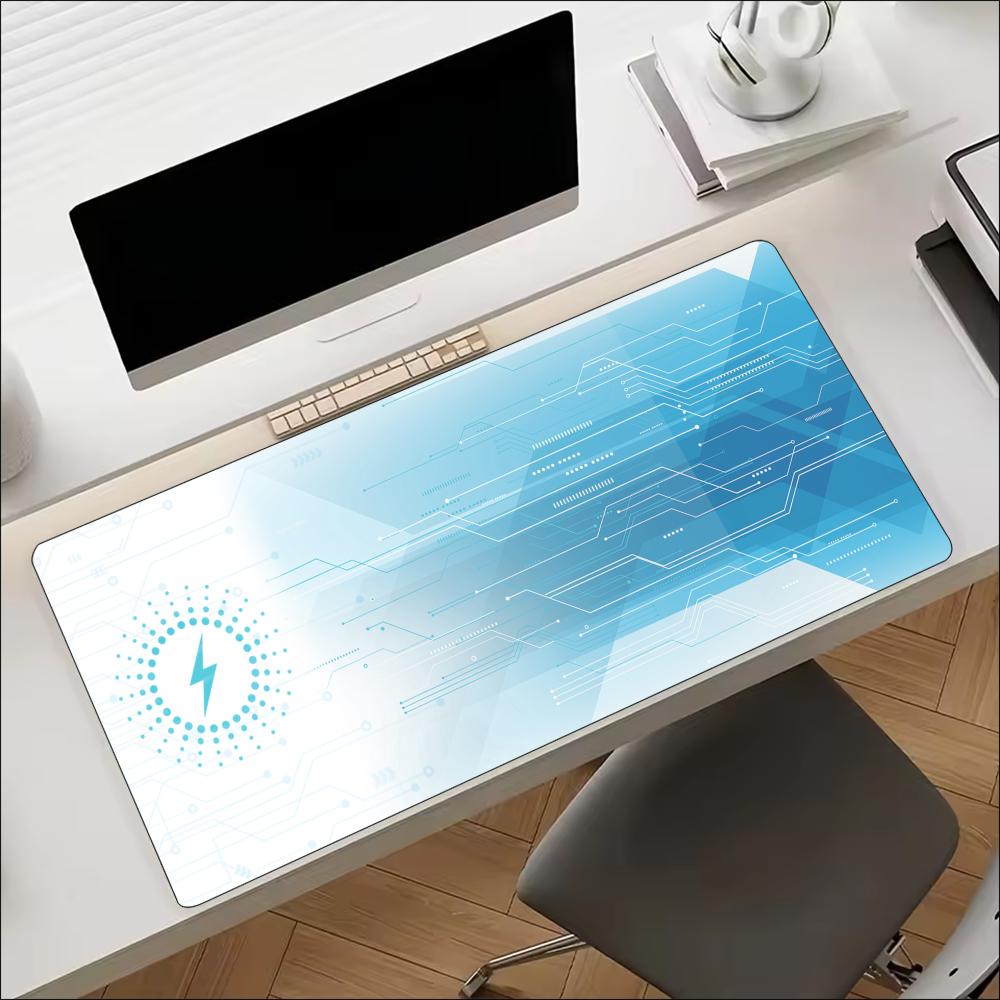 Blue Tech Circuit Gear Pattern - Office Tech Setup ulasan dan harga